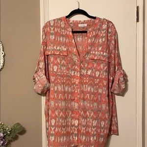Calvin Klein Pink and Grey Blouse 1X